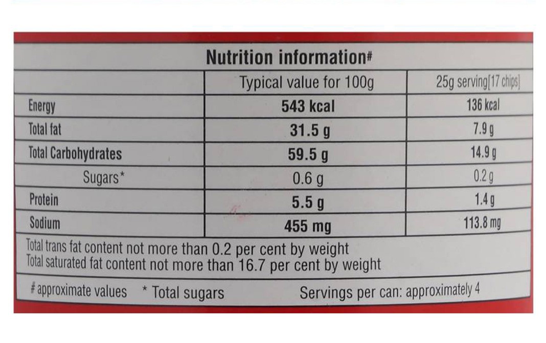 Pringles Potato Chips Original   Container  110 grams